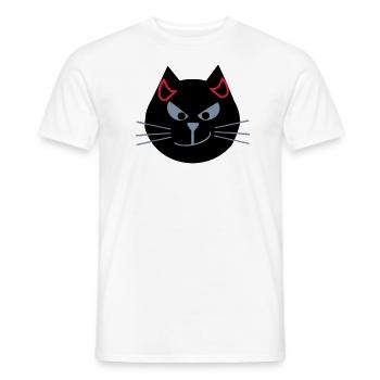 Katze mit Teufelshörnern - Männer T-Shirt - Weiß - Vorne - AI Model Male 178 dark (178cm)