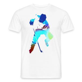 Eishockey, Hockey, Graffi, bunt - Männer T-Shirt - Weiß - Vorne - AI Model Male 178 dark (178cm)