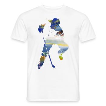Eishockey, Hockey, Graffi, bunt - Männer T-Shirt - Weiß - Vorne - AI Model Male 178 dark (178cm)