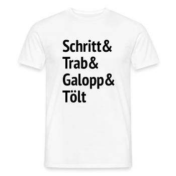 Schritt Trab Galopp and Tölt - Men's T-Shirt - white - Front - AI Model Male 178 dark (178cm)