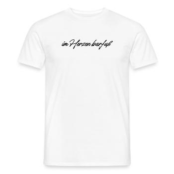 barefoot at heart - Men's T-Shirt - white - Front - AI Model Male 178 dark (178cm)