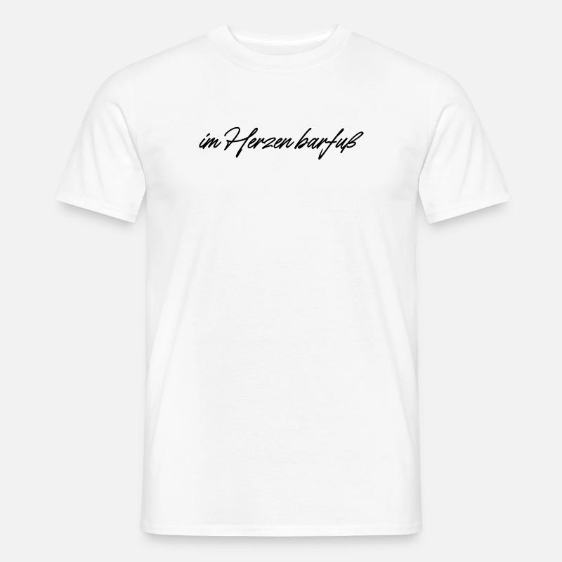 im Herzen barfuß - Männer T-Shirt - Weiß