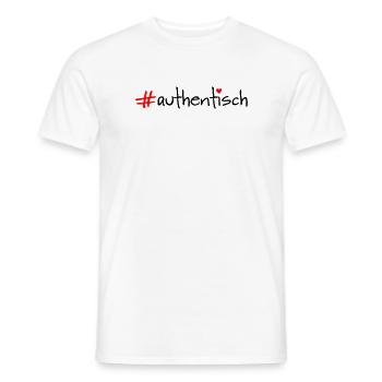 authentic - Men's T-Shirt - white - Front - AI Model Male 178 dark (178cm)