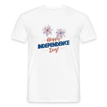 4 of july, happy independence day - Men's T-Shirt - white - Front - AI Model Male 178 dark (178cm)