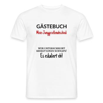 Junggesellenabschied Gästebuch - Männer T-Shirt - Weiß - Vorne - AI Model Male 178 dark (178cm)