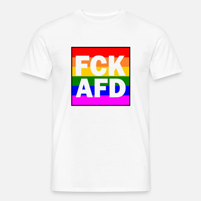 Fck afd - Männer T-Shirt - Weiß