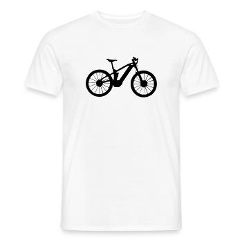 E bike bicycle cyclist graphic - Men's T-Shirt - white - Front - AI Model Male 178 dark (178cm)