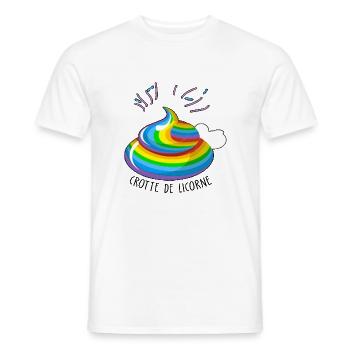 crotte de licorne / poopycorn / humour licorne - T-shirt homme - blanc - Devant - AI Model Male 178 dark (178cm)