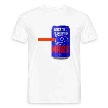 boisson de téléportation pour voyager vers Mars - T-shirt homme - blanc - Devant - AI Model Male 178 dark (178cm)