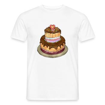 Cake - Men's T-Shirt - white - Front - AI Model Male 178 dark (178cm)
