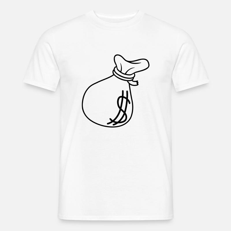 Dollar Symbol Geld Sack - Männer T-Shirt - Weiß