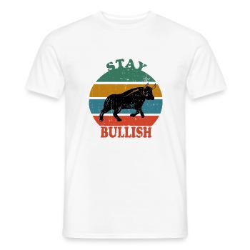 Retro Bull Stay Bullish - Männer T-Shirt - Weiß - Vorne - AI Model Male 178 dark (178cm)