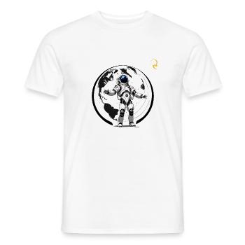 OUR SPACE, THE WORLD - Men's T-Shirt - white - Front - AI Model Male 178 dark (178cm)