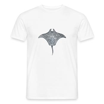 Magischer Rochen in filigranem Line-Art Design - Männer T-Shirt - Weiß - Vorne - AI Model Male 178 dark (178cm)