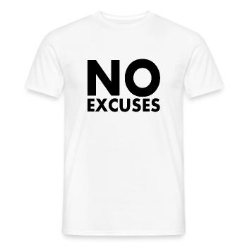 No excuses - T-shirt homme - blanc - Devant - AI Model Male 178 dark (178cm)
