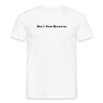 N’arrêtez pas de croire - T-shirt homme - blanc - Devant - AI Model Male 178 dark (178cm)