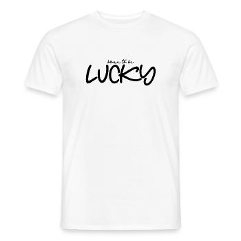 born to be Lucky byseehasdesign - Männer T-Shirt - Weiß - Vorne - AI Model Male 178 dark (178cm)