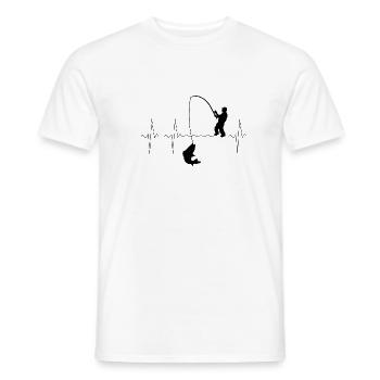 Heartbeat Angler 3 noir - T-shirt homme - blanc - Devant - AI Model Male 178 dark (178cm)