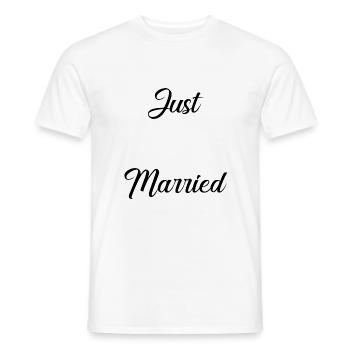 GERADE VERHEIRATET. Junggesellinnenabschied. HEILIGER VALENTIN. LANG LEBE DIE MARIES - Männer T-Shirt - Weiß - Vorne - AI Model Male 178 dark (178cm)