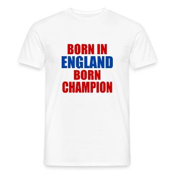 born in england born champion - angleterre - T-shirt homme - blanc - Devant - AI Model Male 178 dark (178cm)