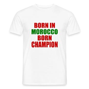 born in morocco born champion - morocco - Men's T-Shirt - white - Front - AI Model Male 178 dark (178cm)