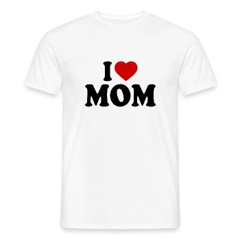 I love mom - Men's T-Shirt - white - Front - AI Model Male 178 dark (178cm)