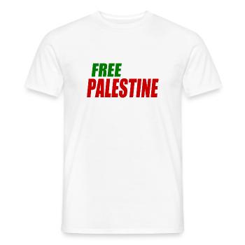 Free palestine - T-shirt homme - blanc - Devant - AI Model Male 178 dark (178cm)
