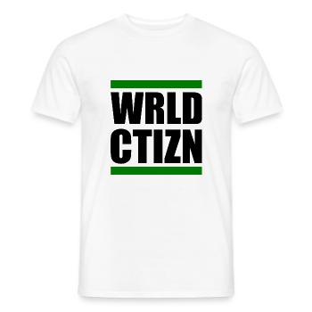 Wrld ctizn - world citizen - T-shirt homme - blanc - Devant - AI Model Male 178 dark (178cm)