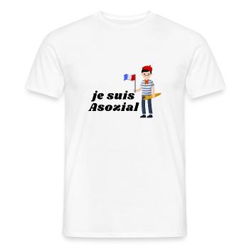 je suis asozial - Männer T-Shirt - Weiß - Vorne - AI Model Male 178 dark (178cm)