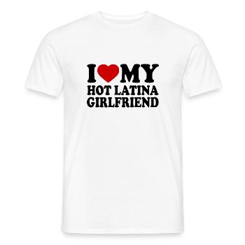 i love my hot latina girlfriend - T-shirt homme - blanc - Devant - AI Model Male 178 dark (178cm)