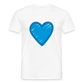 Blaues Herz Icon - Männer T-Shirt - Weiß - Vorne - AI Model Male 178 dark (178cm)