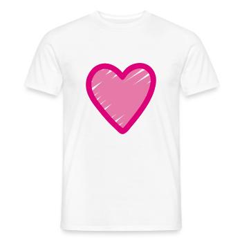 Rosa Herz Icon - Männer T-Shirt - Weiß - Vorne - AI Model Male 178 dark (178cm)