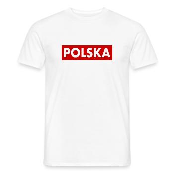 Poland - Men's T-Shirt - white - Front - AI Model Male 178 dark (178cm)