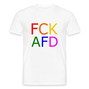 Fck afd - Männer T-Shirt - Weiß - Vorne - AI Model Male 178 dark (178cm)