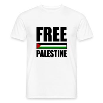 Free palestine - T-shirt homme - blanc - Devant - AI Model Male 178 dark (178cm)