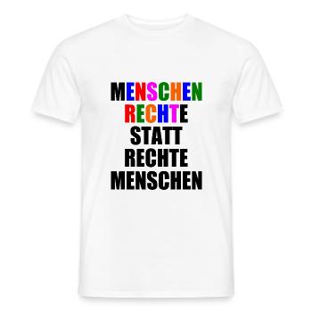 menschenrechte statt rechte menschen - Männer T-Shirt - Weiß - Vorne - AI Model Male 178 dark (178cm)