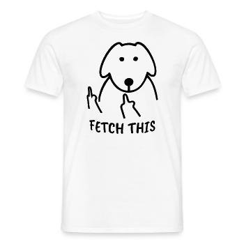 Dog Fetch This Funny Animals - Men's T-Shirt - white - Front - AI Model Male 178 dark (178cm)