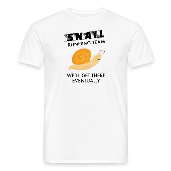Snail Running Team - Run Runner Marathon Slow - Men's T-Shirt - white - Front - AI Model Male 178 dark (178cm)