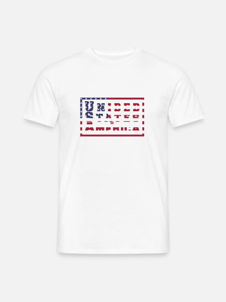 USA Flagge - Männer T-Shirt - Weiß