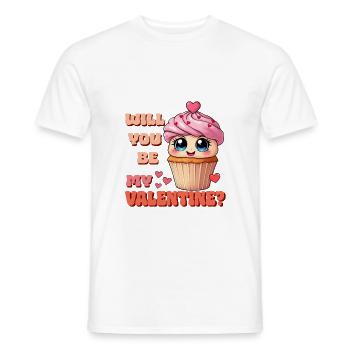 Cupcake - Serez-vous mon Valentin - T-shirt homme - blanc - Devant - AI Model Male 178 dark (178cm)