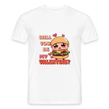 Burger - Serez-vous mon Valentin - T-shirt homme - blanc - Devant - AI Model Male 178 dark (178cm)