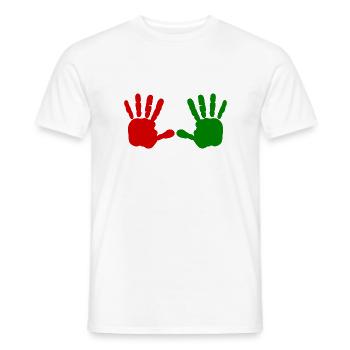 Iran - Main rouge - main de sang - BLOODY HAND - T-shirt homme - blanc - Devant - AI Model Male 178 dark (178cm)