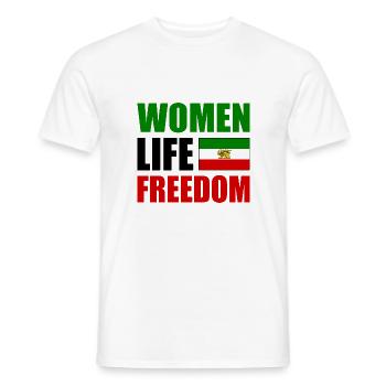 Women life freedom - Männer T-Shirt - Weiß - Vorne - AI Model Male 178 dark (178cm)