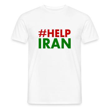 Help iran - Männer T-Shirt - Weiß - Vorne - AI Model Male 178 dark (178cm)