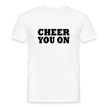 Cheer you on - Men's T-Shirt - white - Front - AI Model Male 178 dark (178cm)