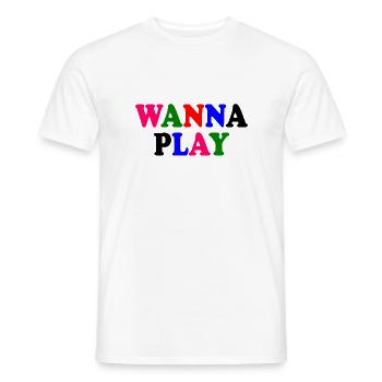 Wanna play - T-shirt homme - blanc - Devant - AI Model Male 178 dark (178cm)