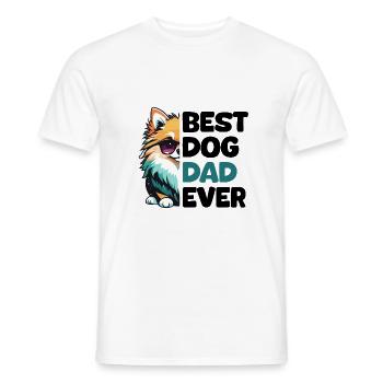 Best Dog Dad Ever - Pomeranian - Men's T-Shirt - white - Front - AI Model Male 178 dark (178cm)