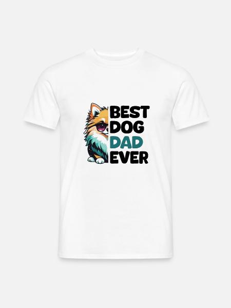 Best Dog Dad Ever - Pomeranian - Men's T-Shirt - white