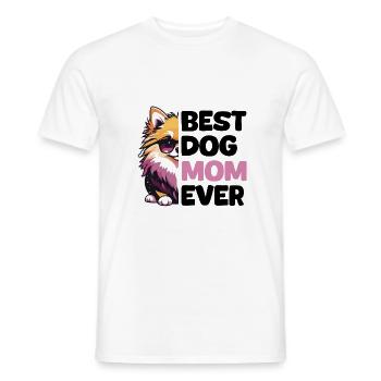 Best Dog Mom Ever - Pomeranian - Men's T-Shirt - white - Front - AI Model Male 178 dark (178cm)
