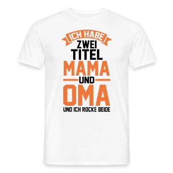 J’ai deux titres : Maman et Mamie - T-shirt homme - blanc - Devant - AI Model Male 178 dark (178cm)